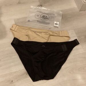 Slick ChicksWomen's Black and Tan Panties Set Pack w/side Fasteners.